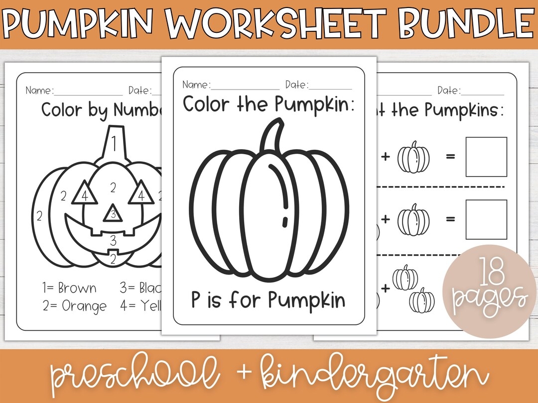 Pumpkin Worksheets Fall Worksheets Homeschool Preschool Kindergarten Printable Halloween Preschool Worksheets Homeschool Worksheets Etsy