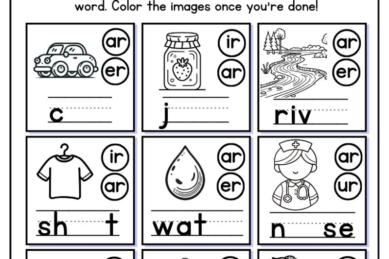 Free Printable Er Ir Ur Worksheets