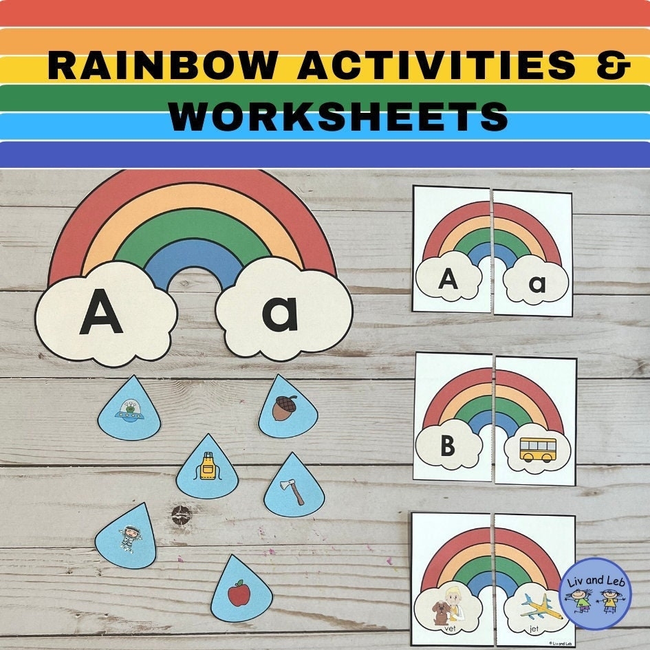 RAINBOWS Literacy Math Centers Modern Preschool New