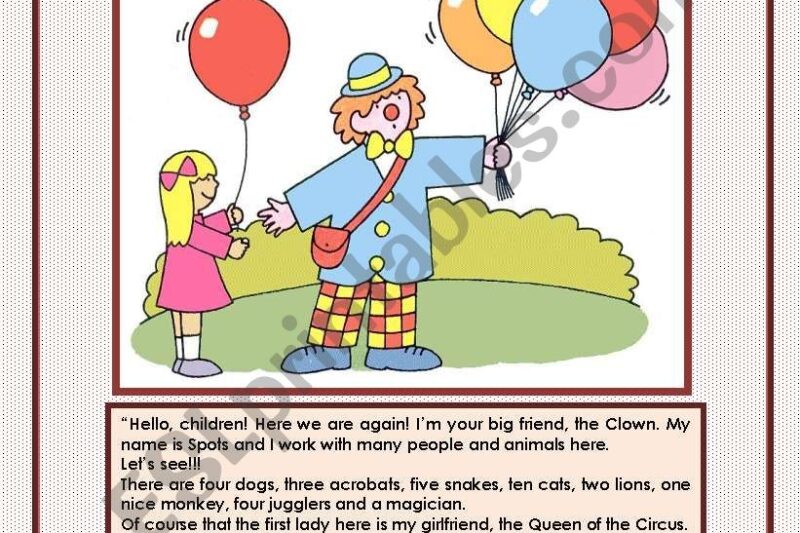 Circus Reading Comprehension Worksheet