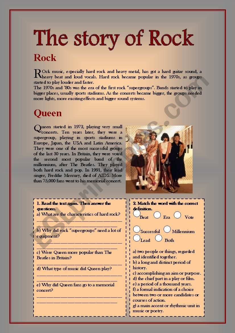 Music Reading Comprehension Worksheet