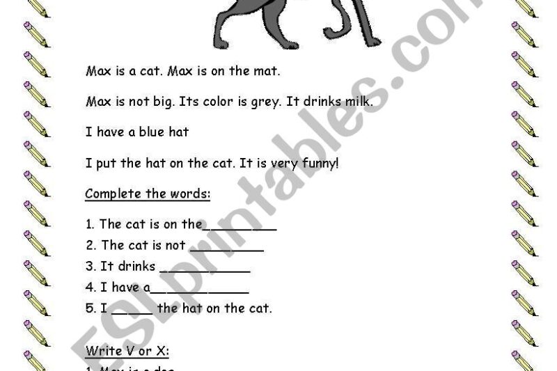 Beginning Esl Reading Comprehension Worksheets