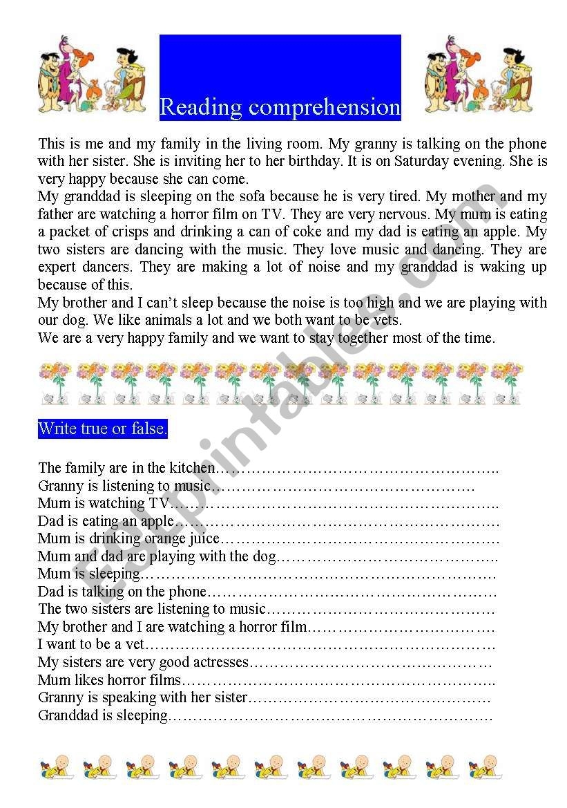 Reading Comprehension Present Continuous ESL Worksheet By