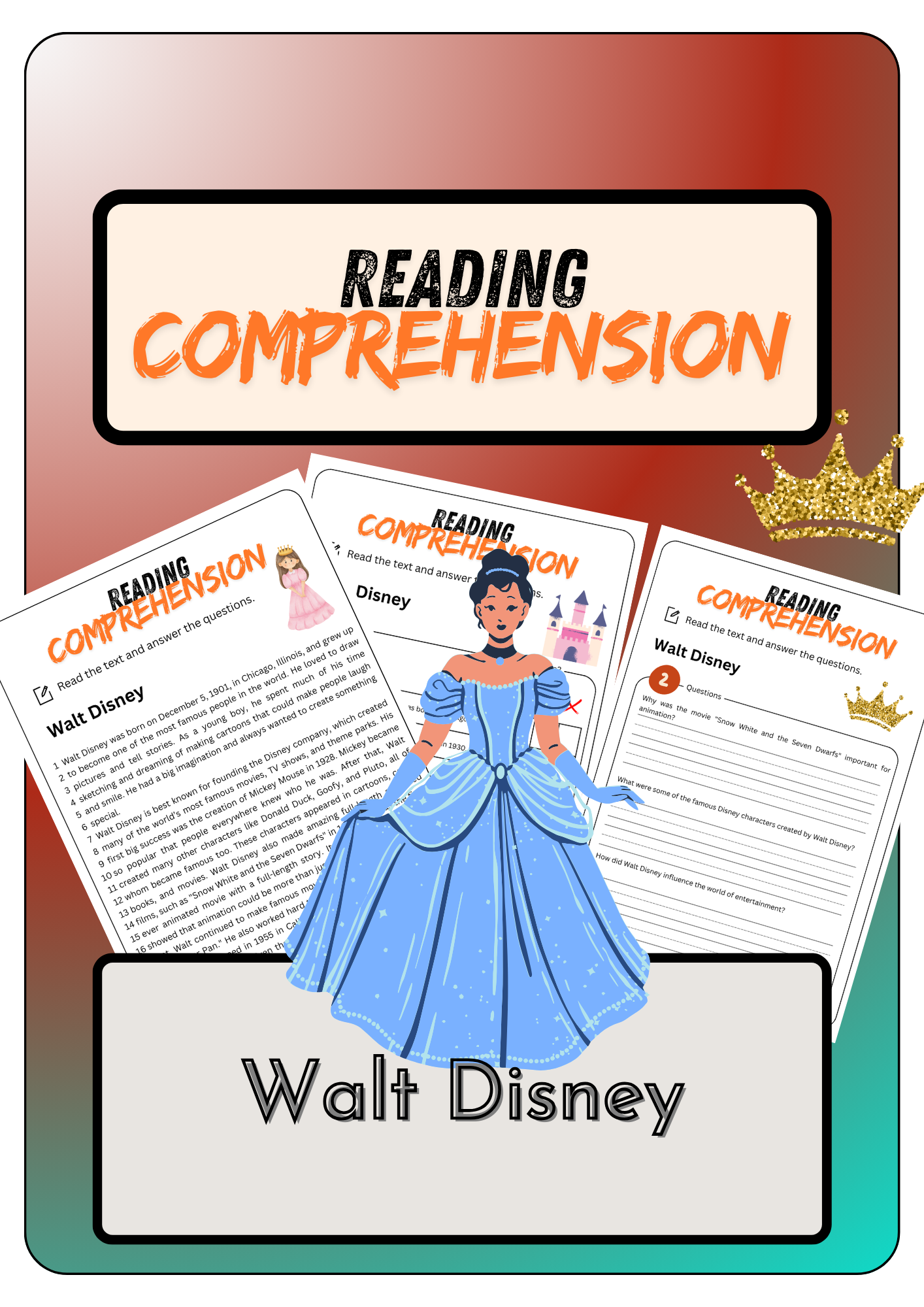 Reading Comprehension Walt Disney Solutions Made By Teachers