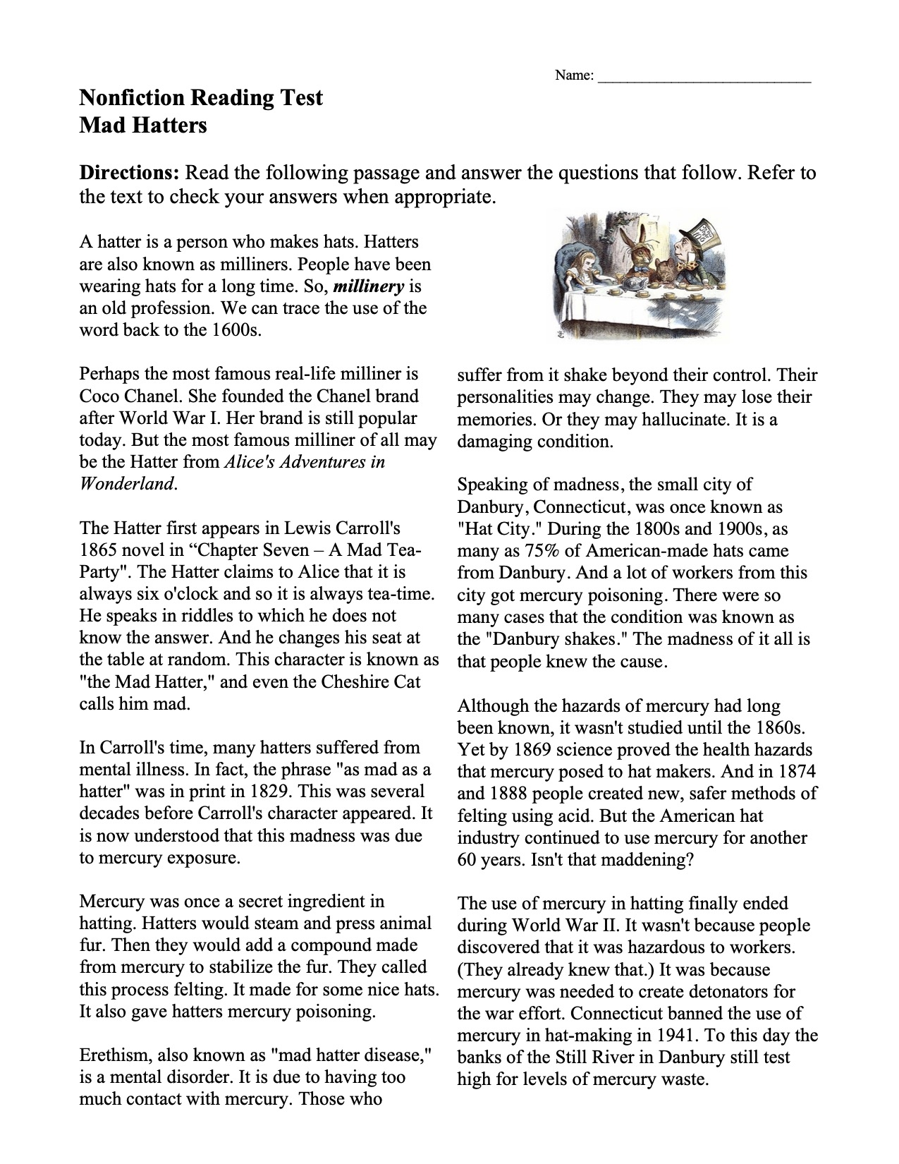 Ccss Reading Comprehension Worksheets