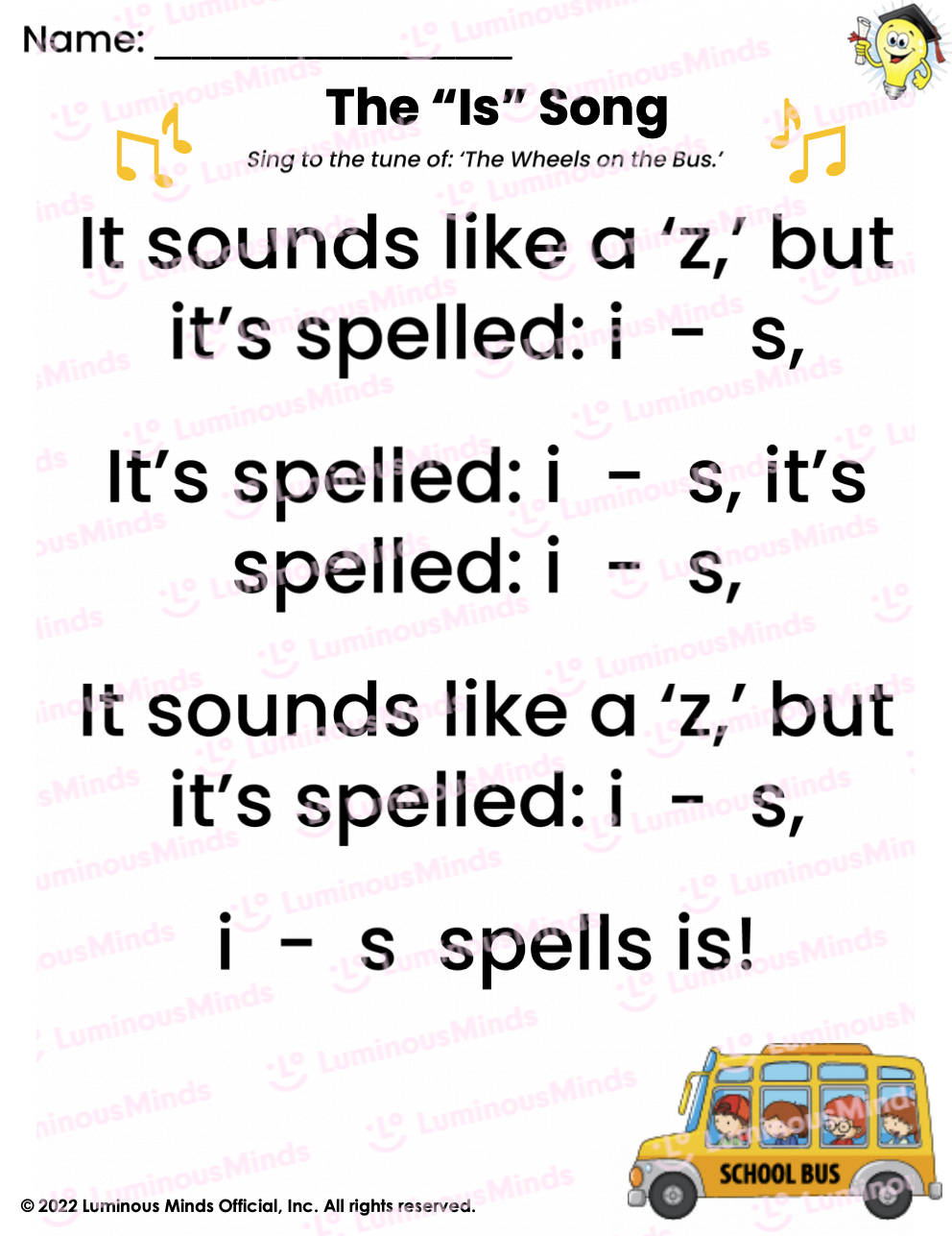 Reading Comprehension Worksheets The Is Song