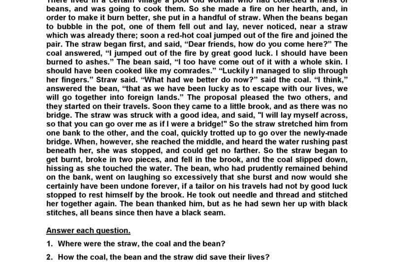 Free 6th Grade Reading Comprehension Worksheets