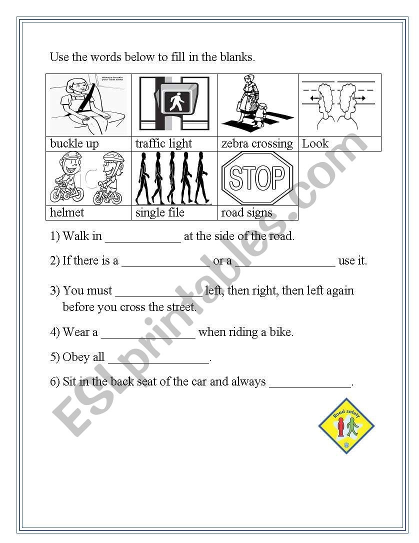 Road Safety Printable Worksheets Free