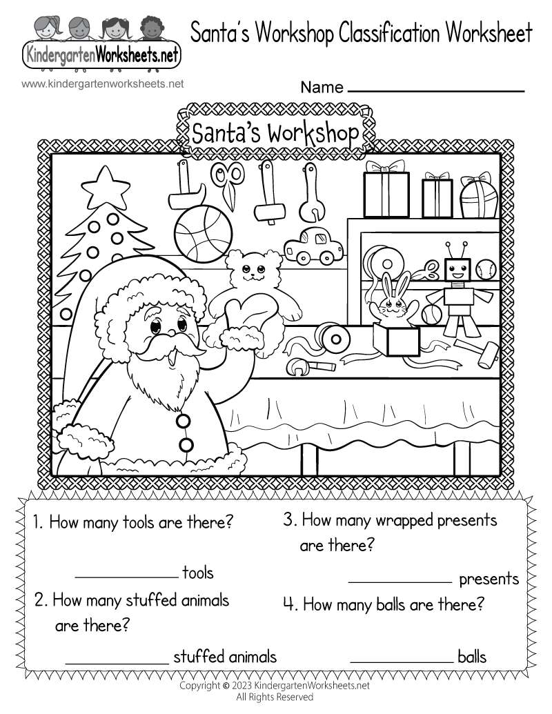 Free Printable Kindergarten Christmas Worksheets
