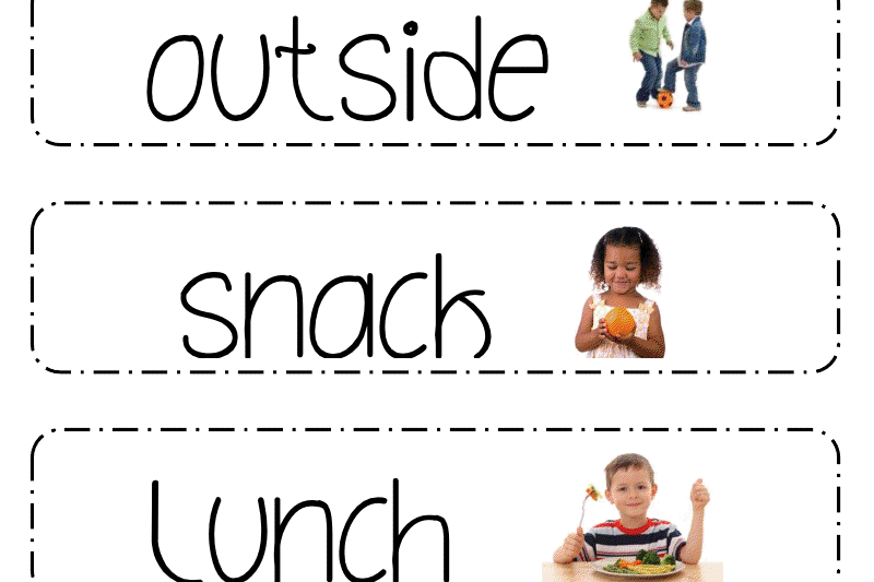 Free Printable Preschool Picture Schedule Cards