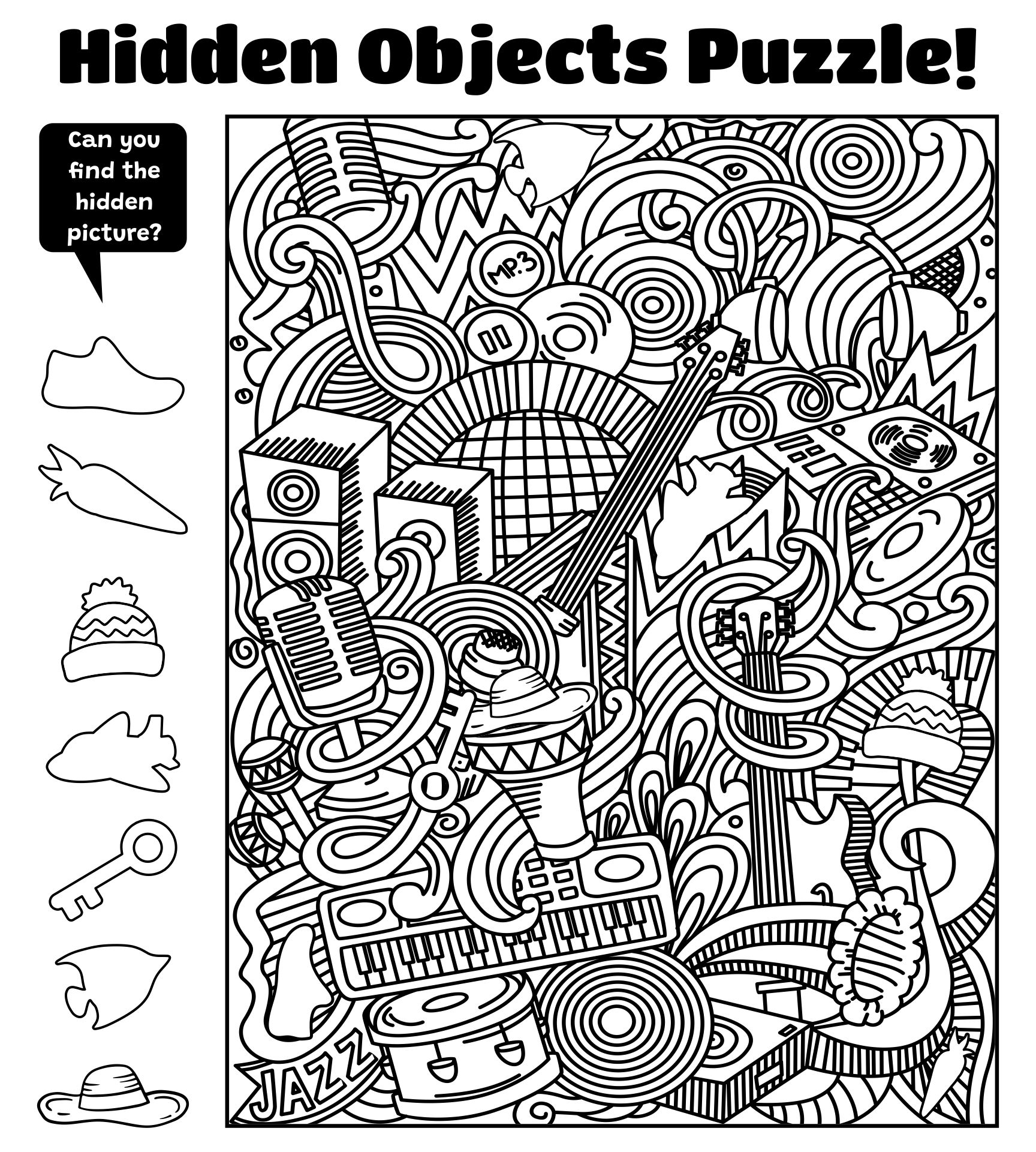 Free Hidden Objects Worksheets Printable
