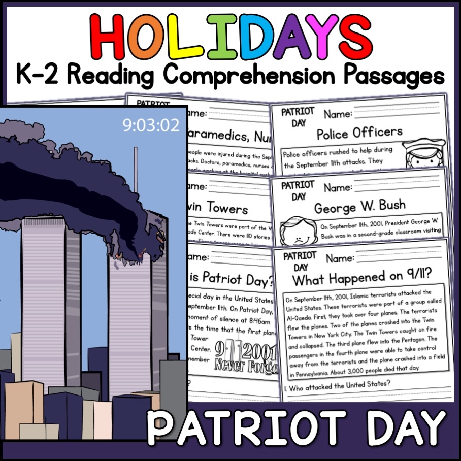 September 11th 9 11 Patriot Day Holidays Reading Comprehension 