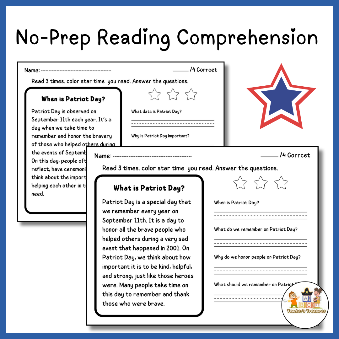 Free 9 11 Reading Comprehension Worksheets
