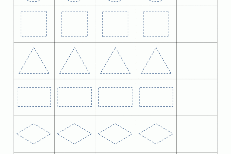 Preschool Shape Tracing Printables