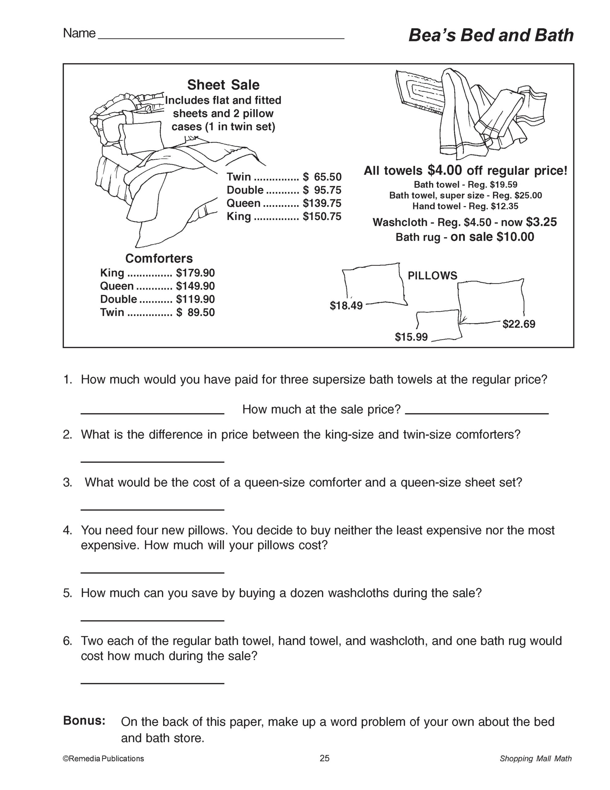 Shopping Mall Math Activity Book R515 Shopping Mall Math Activity Book R515