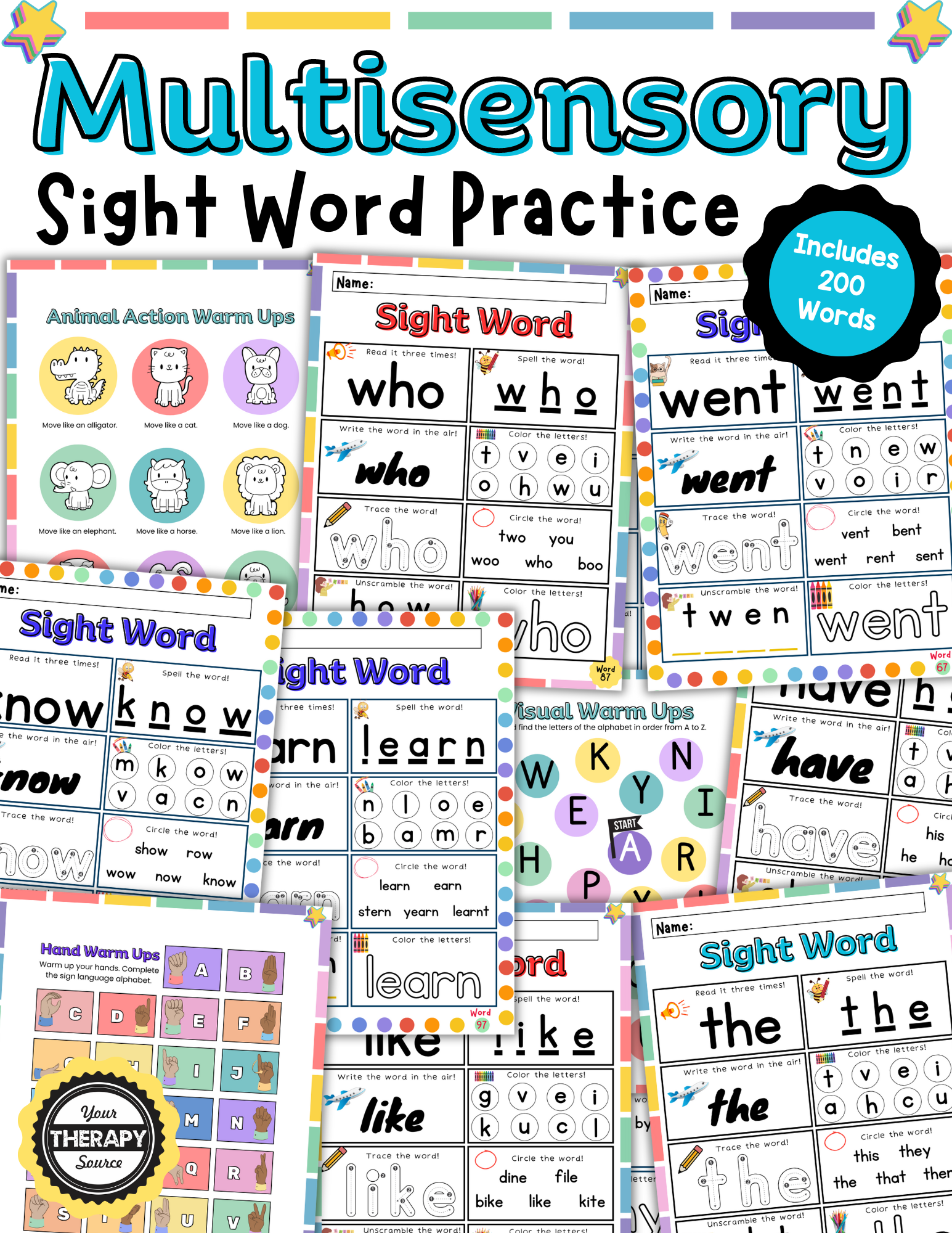Basic Sight Words Kindergarten Worksheets Basic Sight Words Kindergarten Worksheets