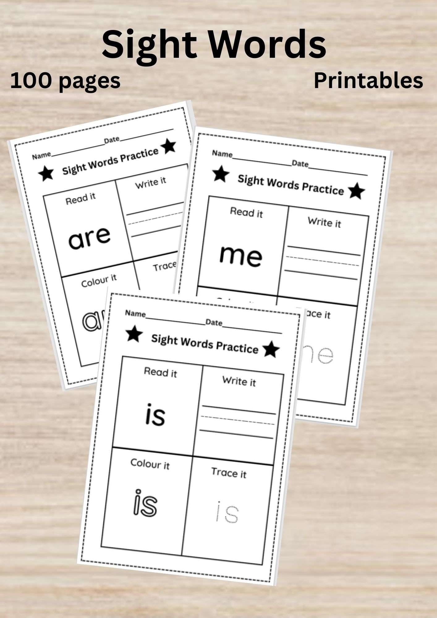 Sight Words Worksheets 100 Pages Downloadable Worksheets