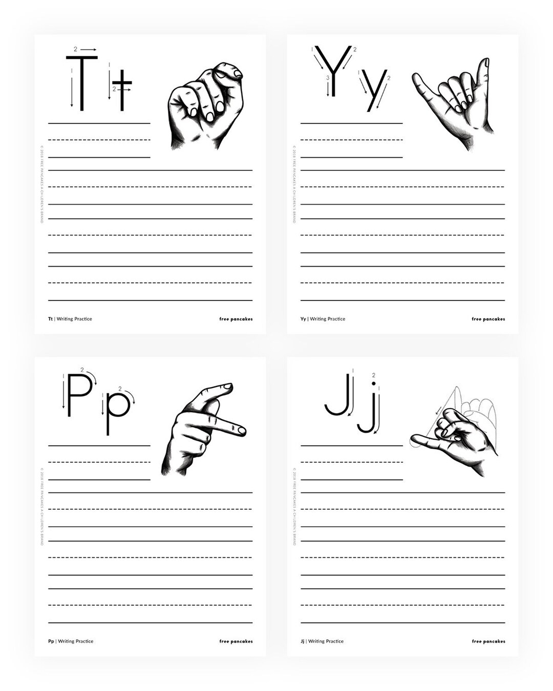 Sign Language Fingerspelling Printable Worksheets ASL Sign Language Resources American Sign Language ASL Resources Alphabet Etsy