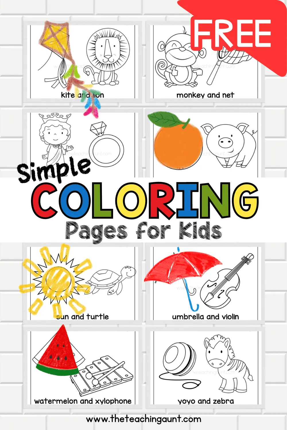 Simple Coloring Pages For Kids The Teaching Aunt