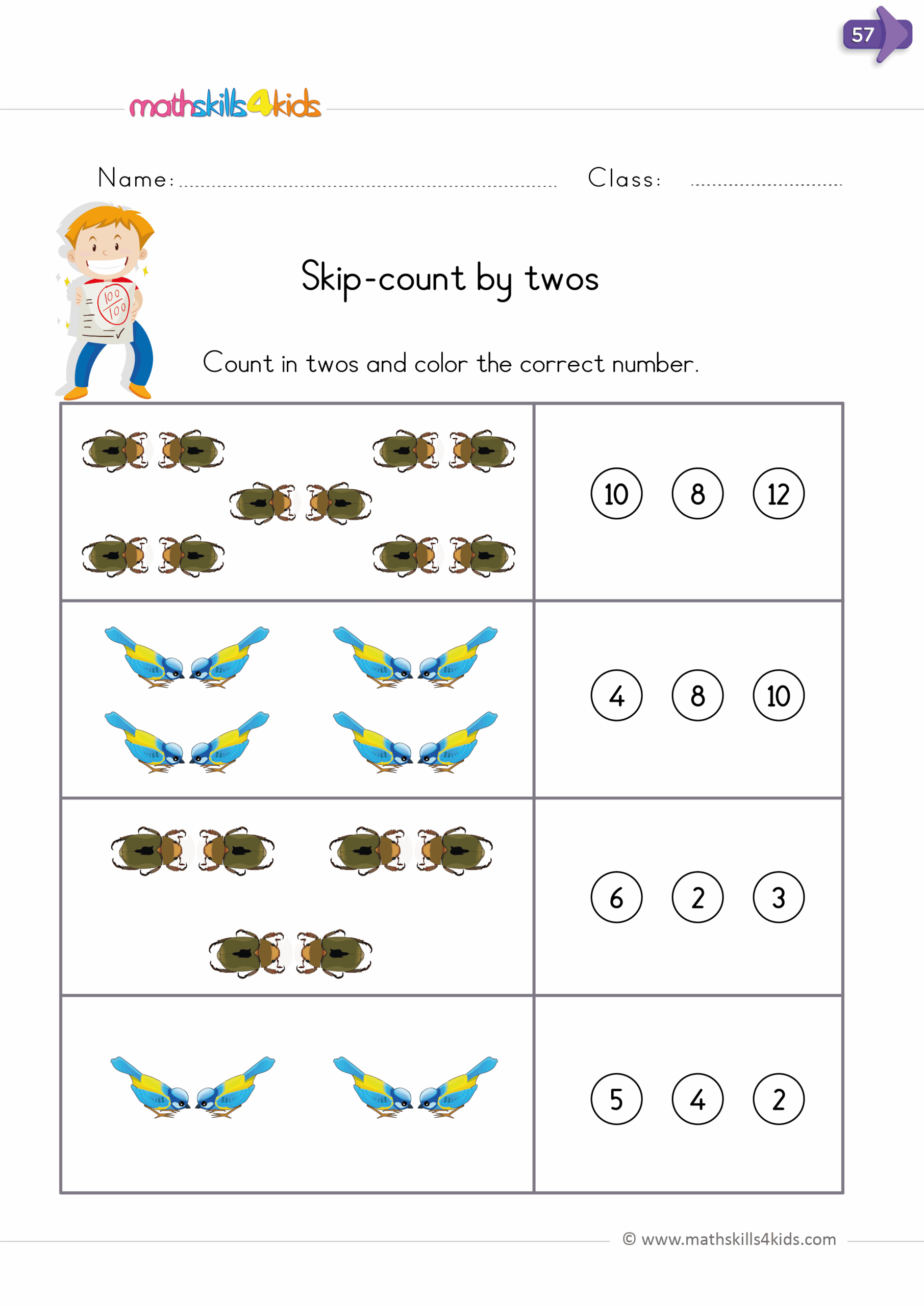Skip Counting Worksheets For Kindergarten Practice And Learn