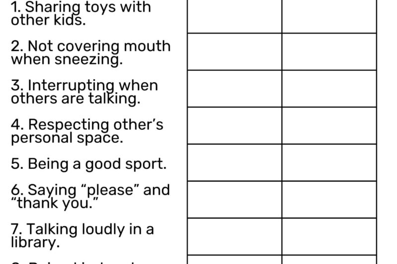 Social Skills Worksheets Free Printable