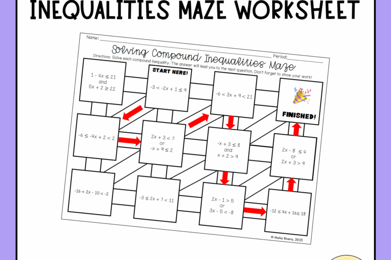 Inequality Maze Worksheet