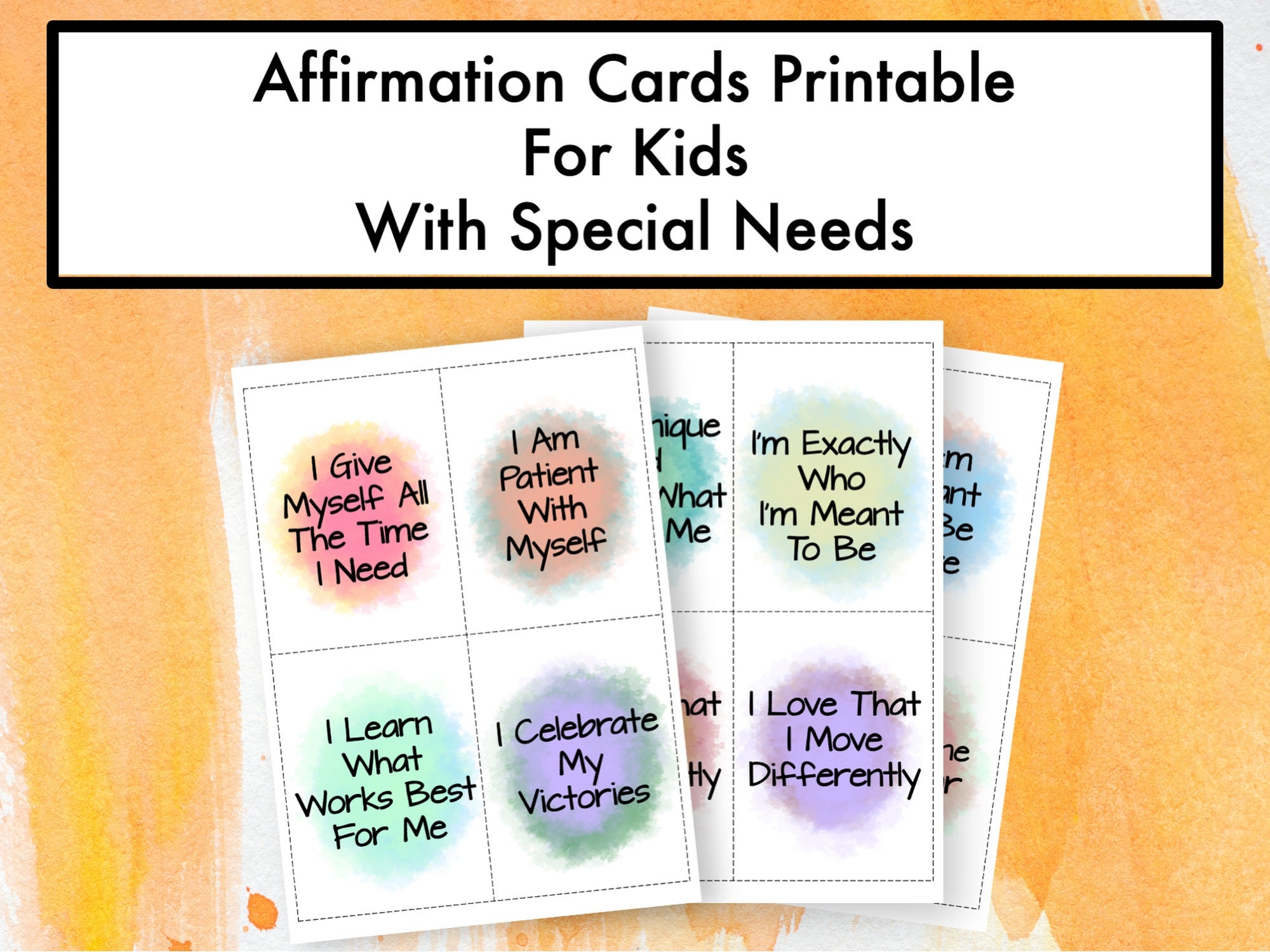 Special Needs Affirmation Cards For Kids Printable