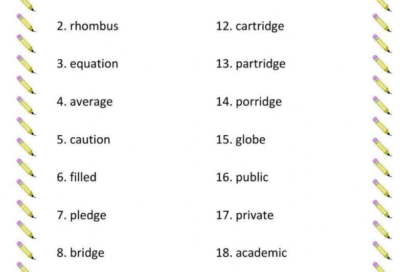 Free Printable Spelling Worksheets Grade 4