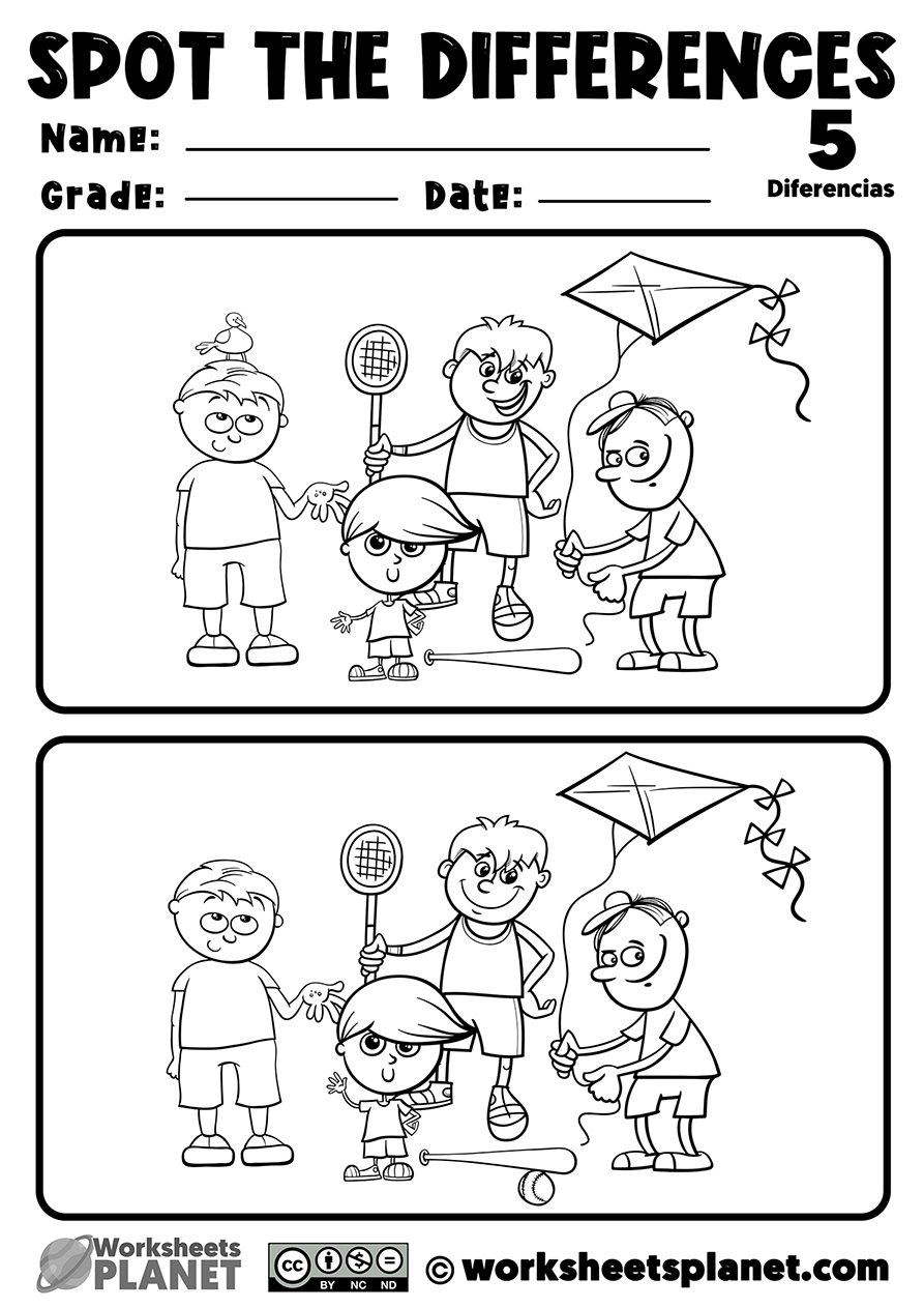 Spot The Difference Pictures For Kids Find The Differences Worksheets Library
