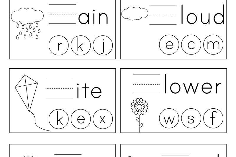 Free Kindergarten Spelling Worksheets