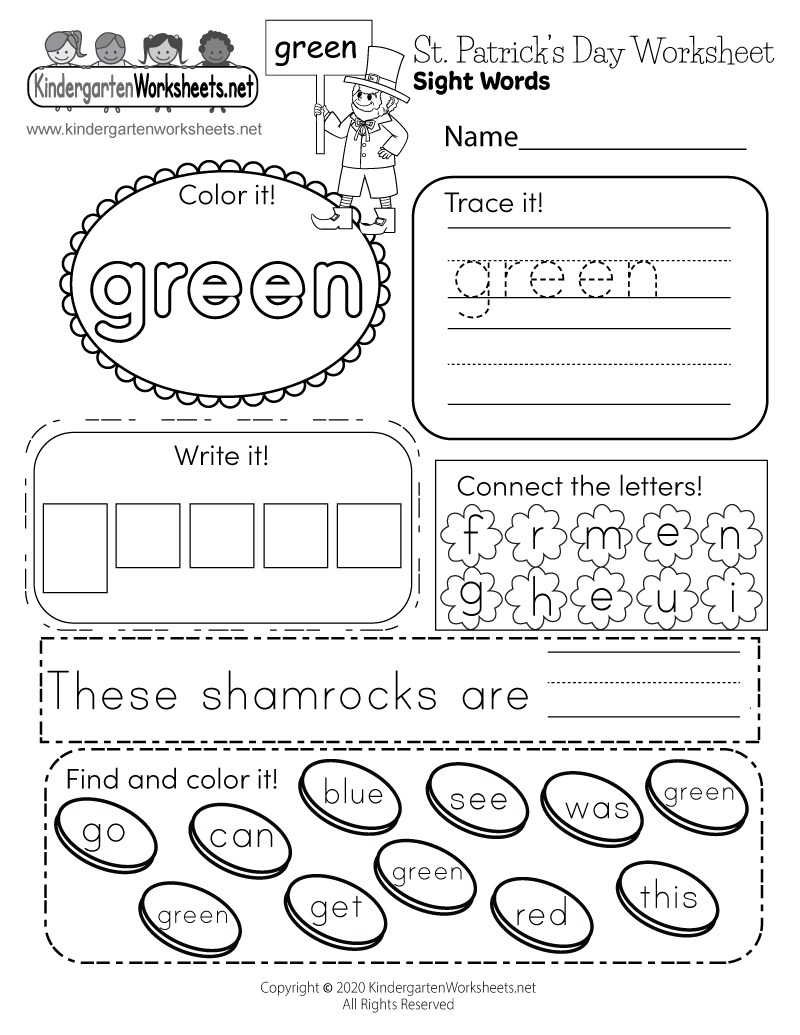 St Patrick s Day Sight Words Worksheet Free Printable Digital St Patrick s Day Sight Words Worksheet Free Printable Digital