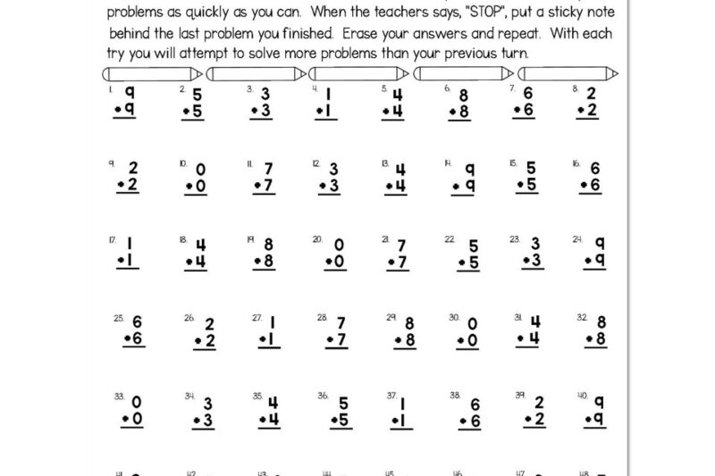 Doubles Math Facts Worksheets