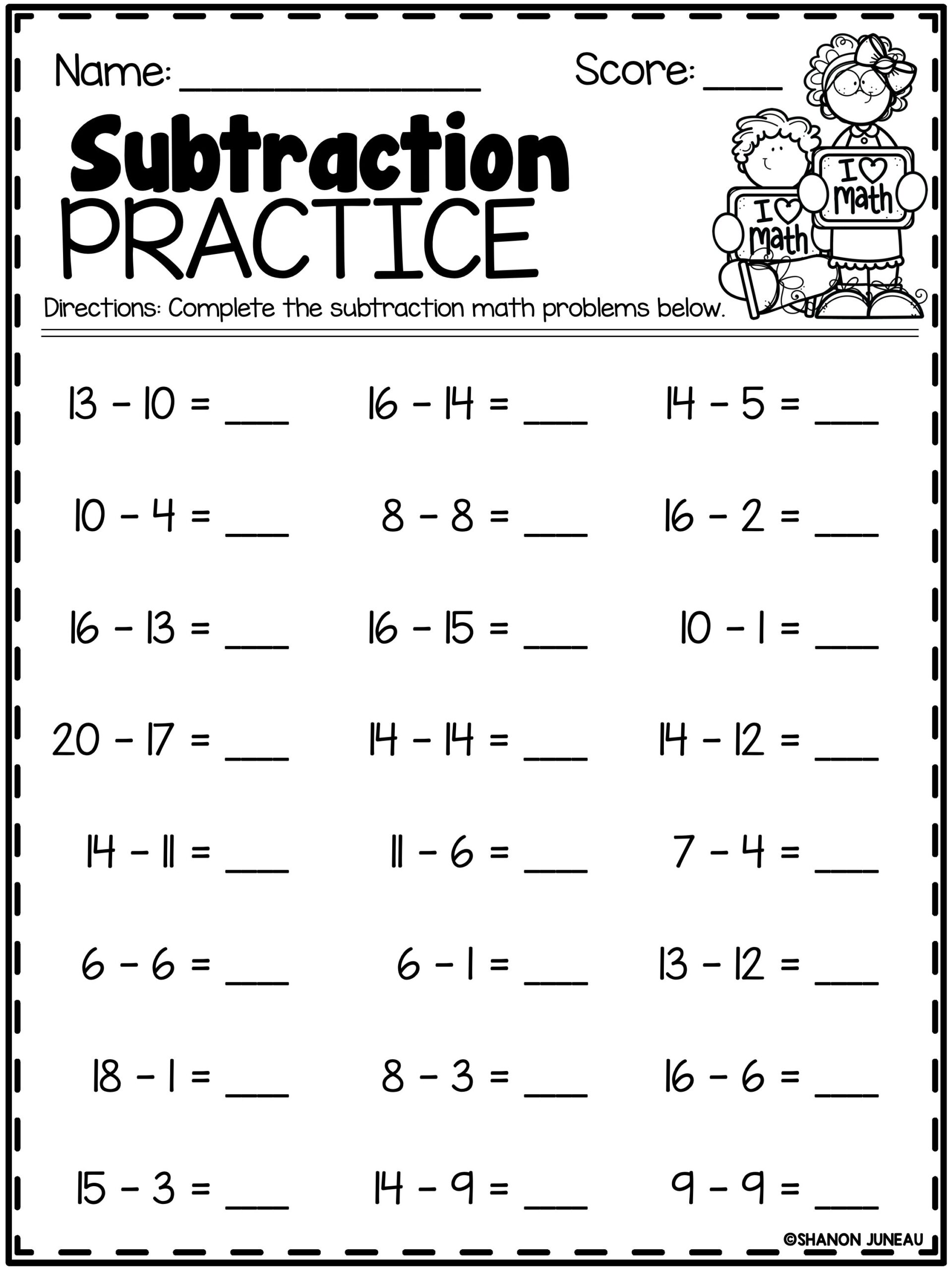 Subtraction 1st Grade Math Worksheets Printable Activity Book Homeschool Activities Etsy Hong Kong