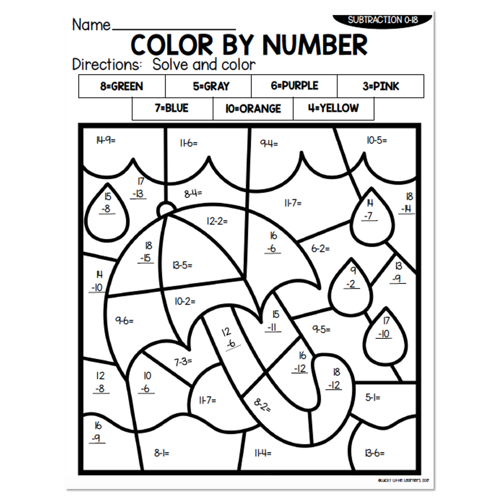 Color By Number Math Worksheets Color By Number Math Worksheets