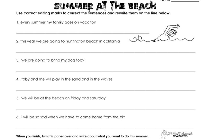 Free Printable 5th Grade Summer Worksheets