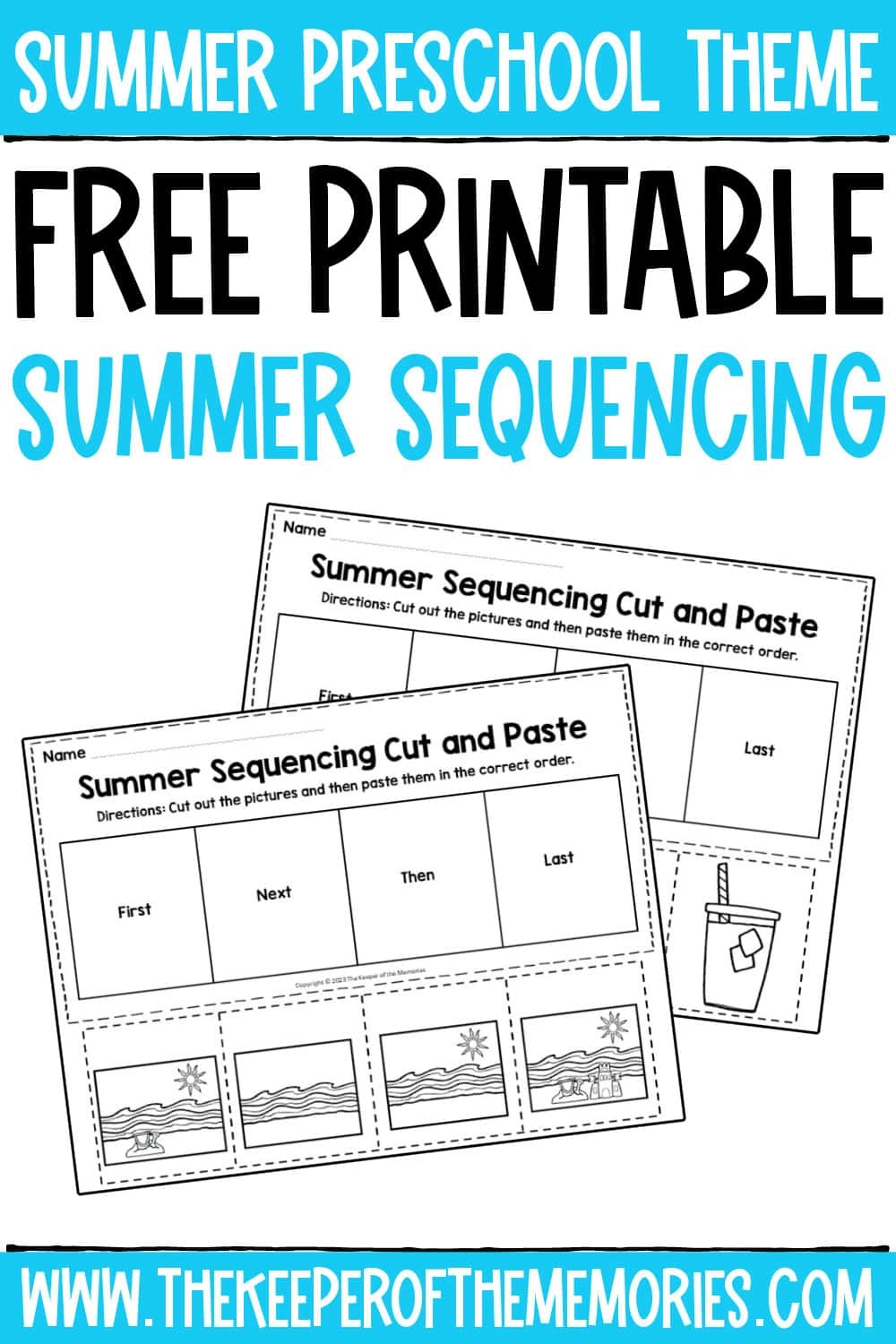 Summer Cut And Paste Sequencing Worksheets