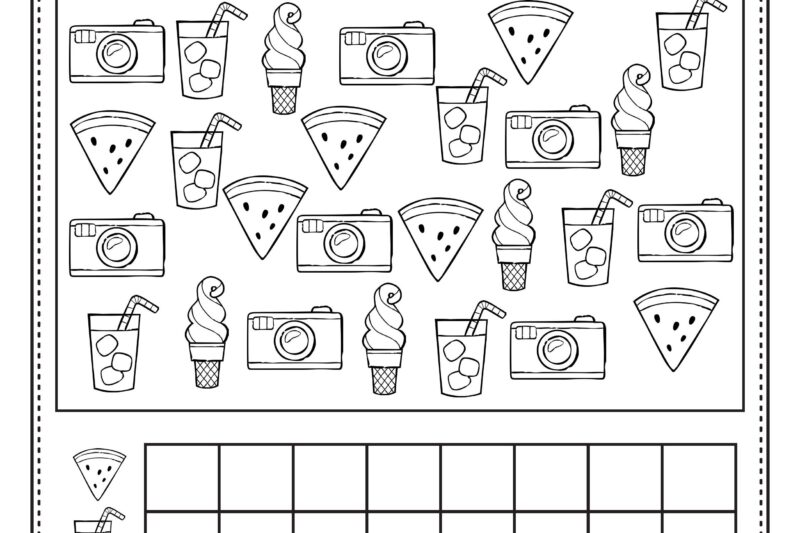Summertime Kindergarten Math Free Worksheets