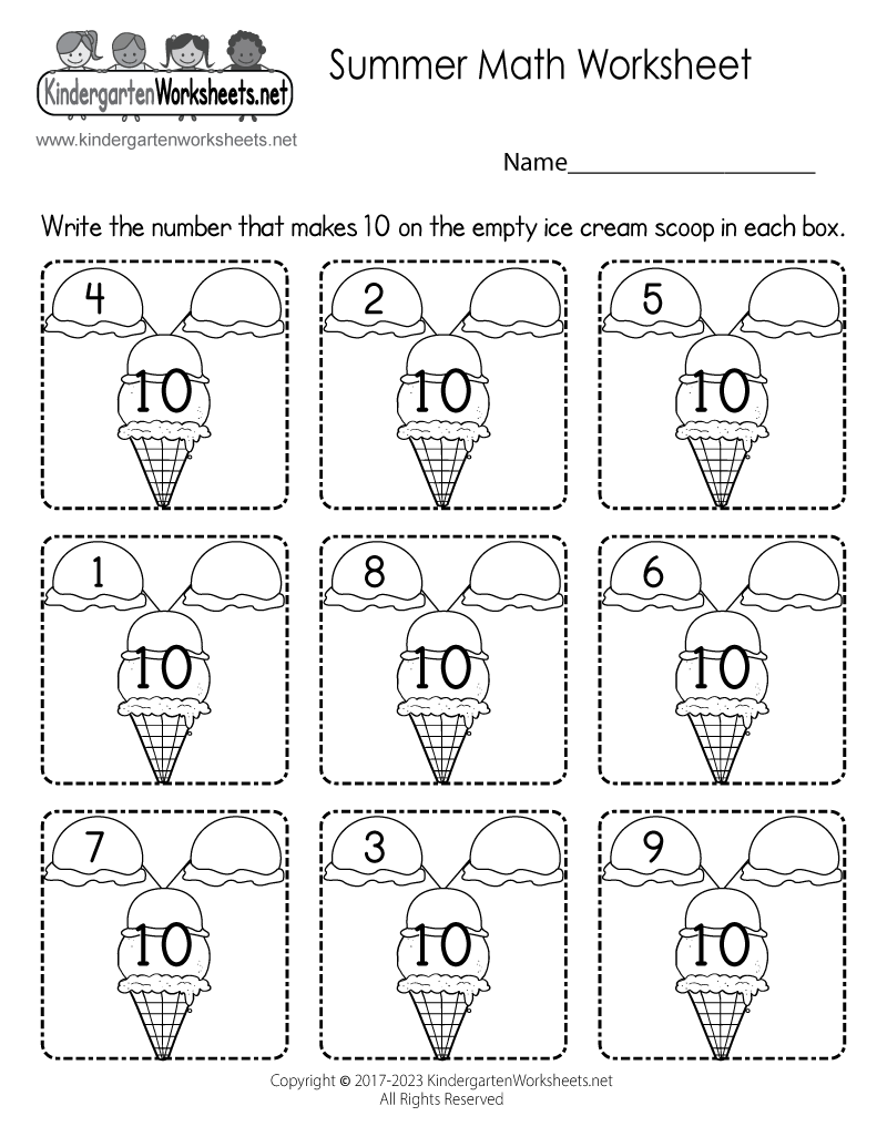 Math Worksheets For Kindergarten Students