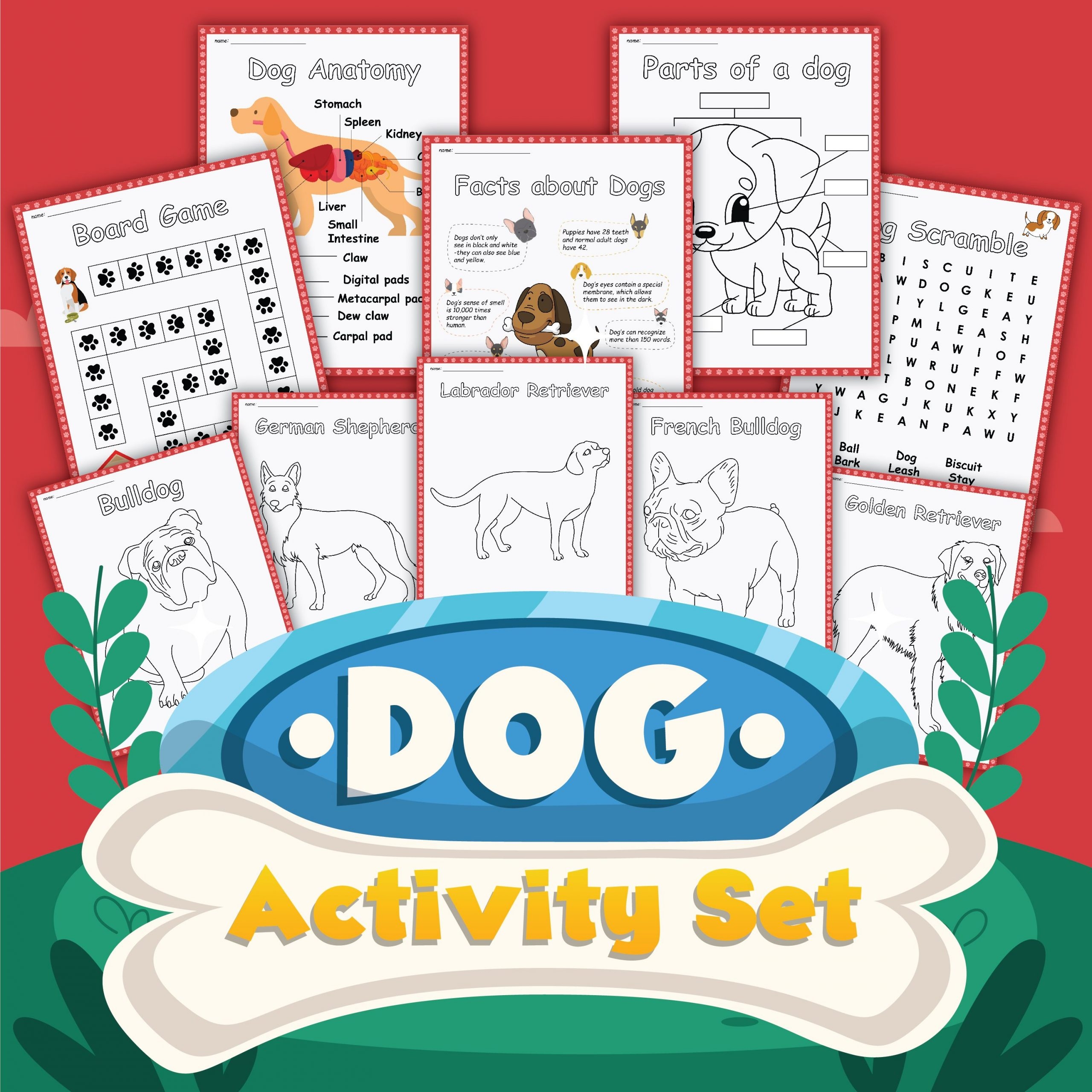 Super Fun Free Printable Dog Activity Set Fun Crafts Kids
