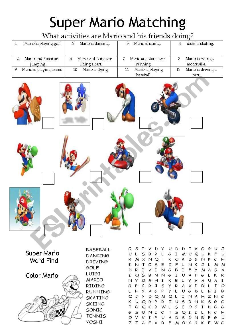 Free Printable Mario Worksheets Free Printable Mario Worksheets