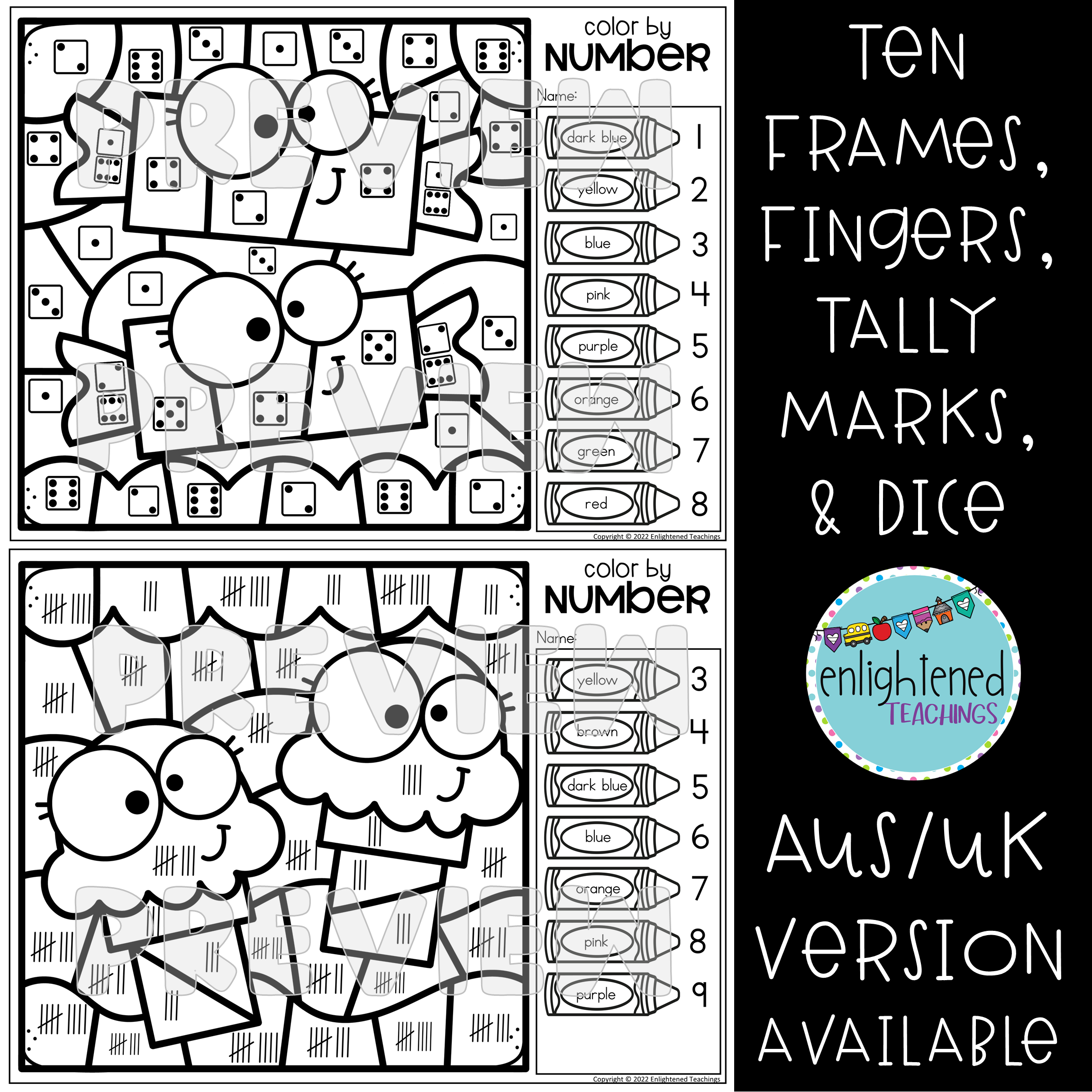Sweet Treats Number Subitizing Worksheets Color By Number Subitizing To 10