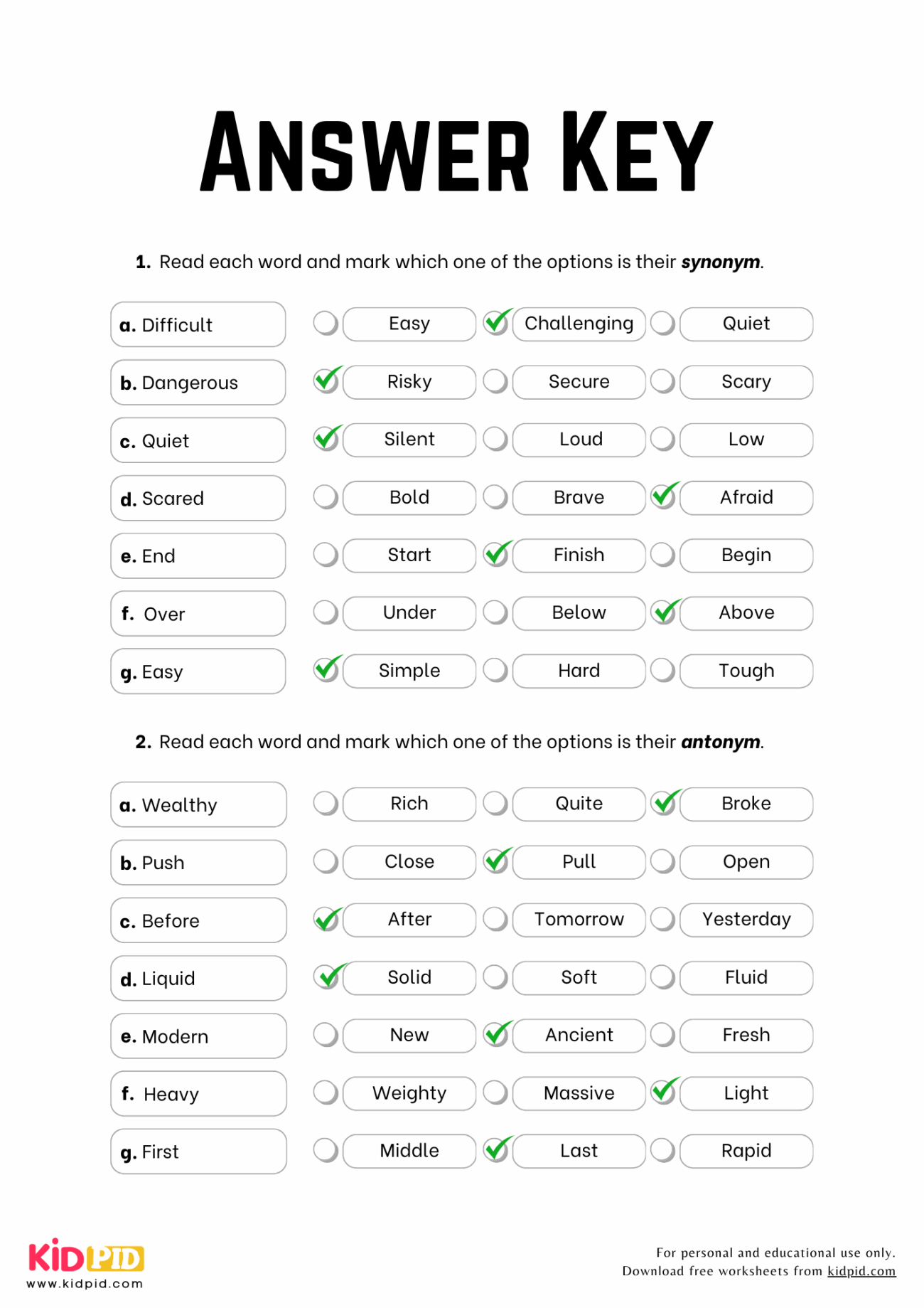 Synonyms And Antonyms Worksheet For Grade 2 Kidpid