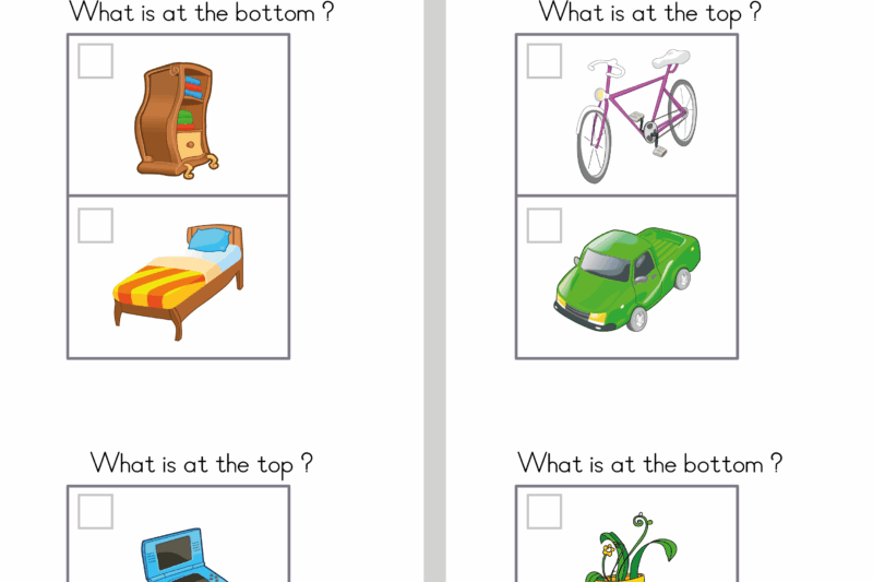 Free Positional Worksheets For Kindergarten
