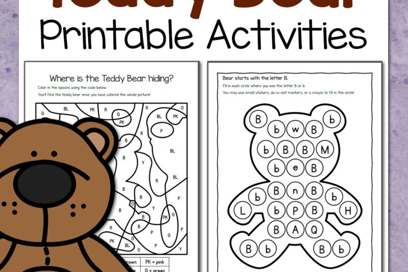 Bear Printable Homework Sheets For Preschool