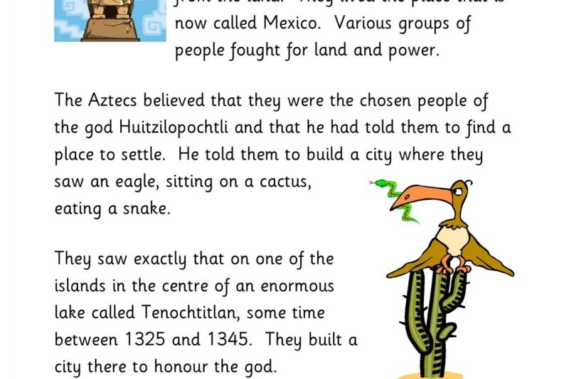 Aztec Reading Comprehension Worksheets