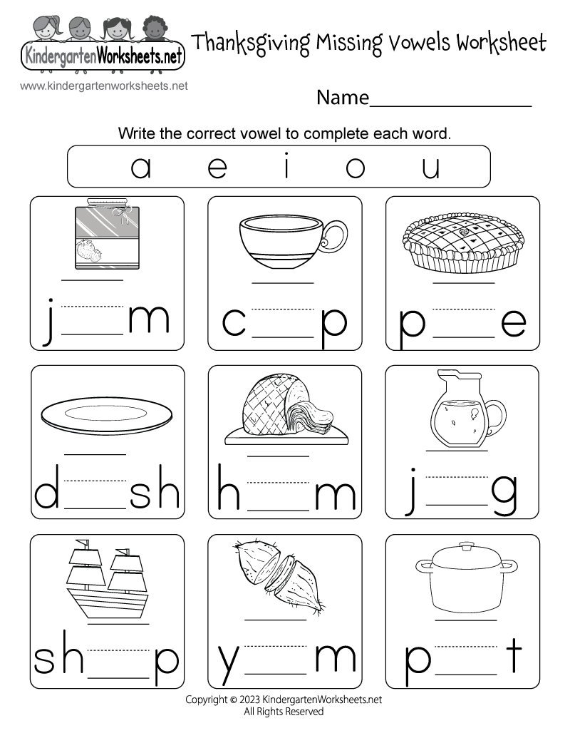 Thanksgiving Printable Worksheets For Preschool