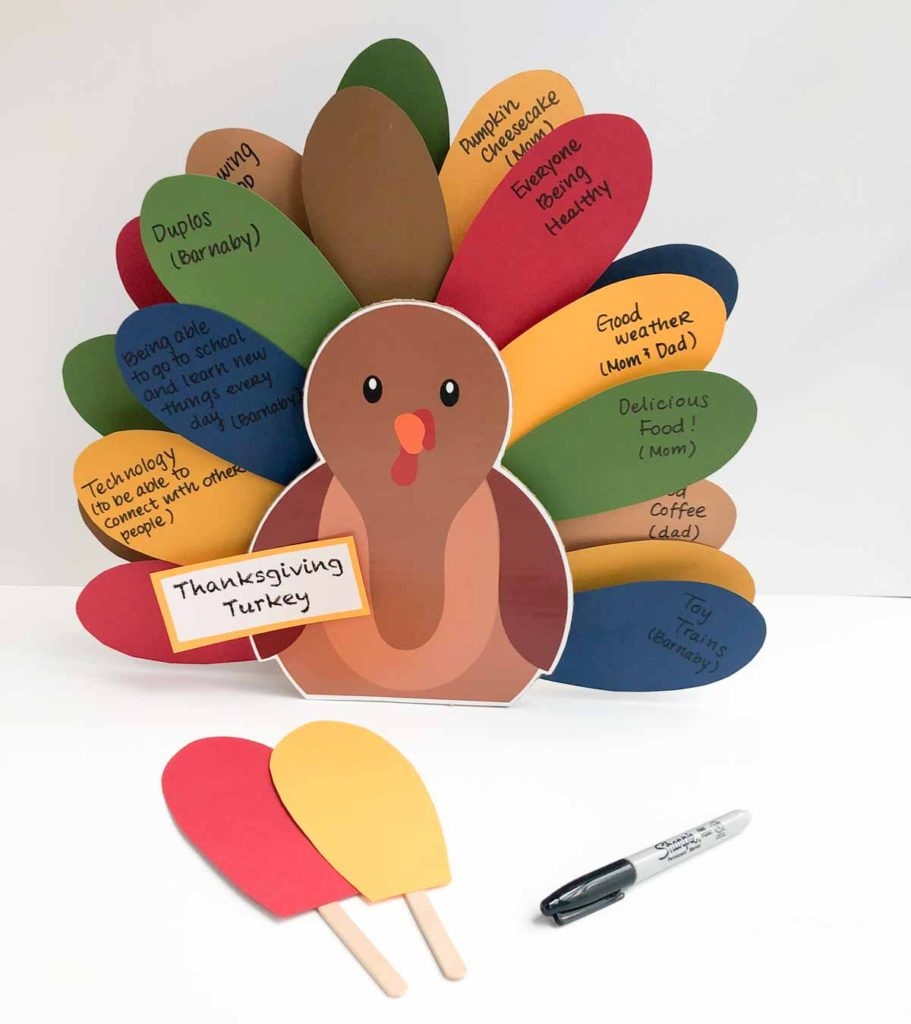 Thanksgiving Turkey Craft For Kids Free Printable MindyMakes
