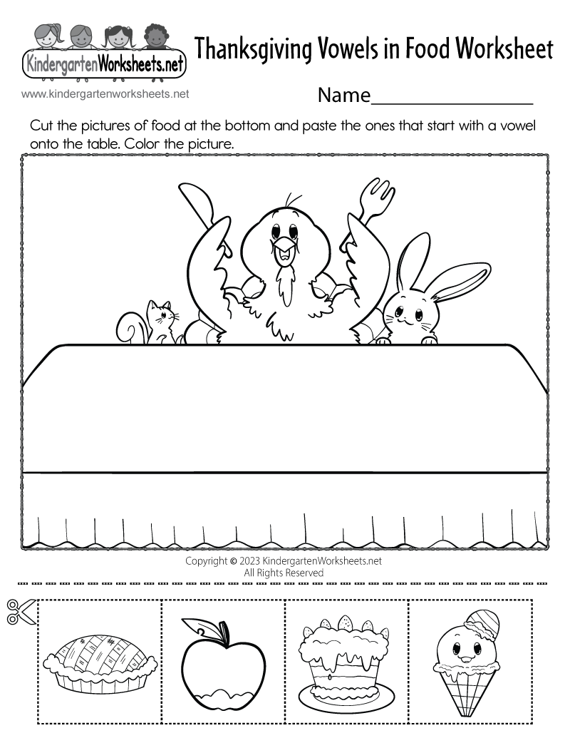 Thanksgiving Vowels In Food Worksheet Free Printable Digital U0026 PDF