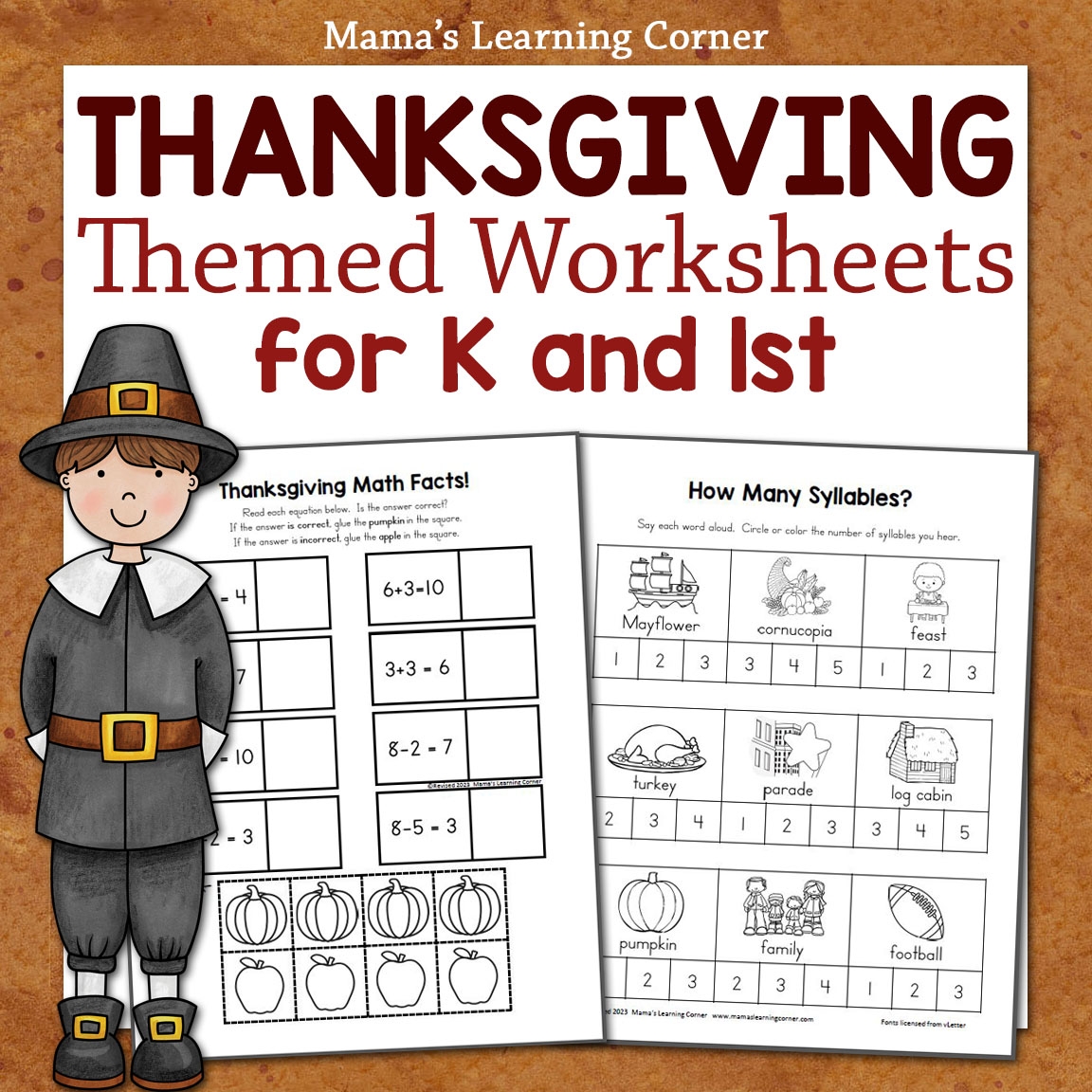 Free Kindergarten Thanksgiving Worksheets Printables