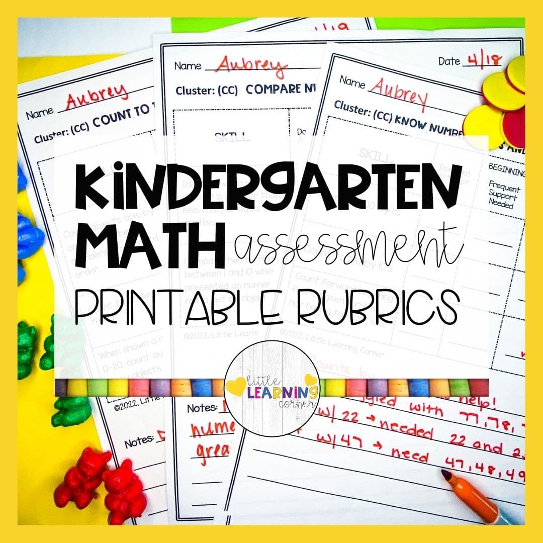 Kindergarten Math Assessment Worksheets